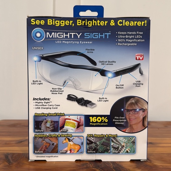 NWT As Seen On TV Mighty Sight LED Magnifying Eyewear - Picture 3 of 4